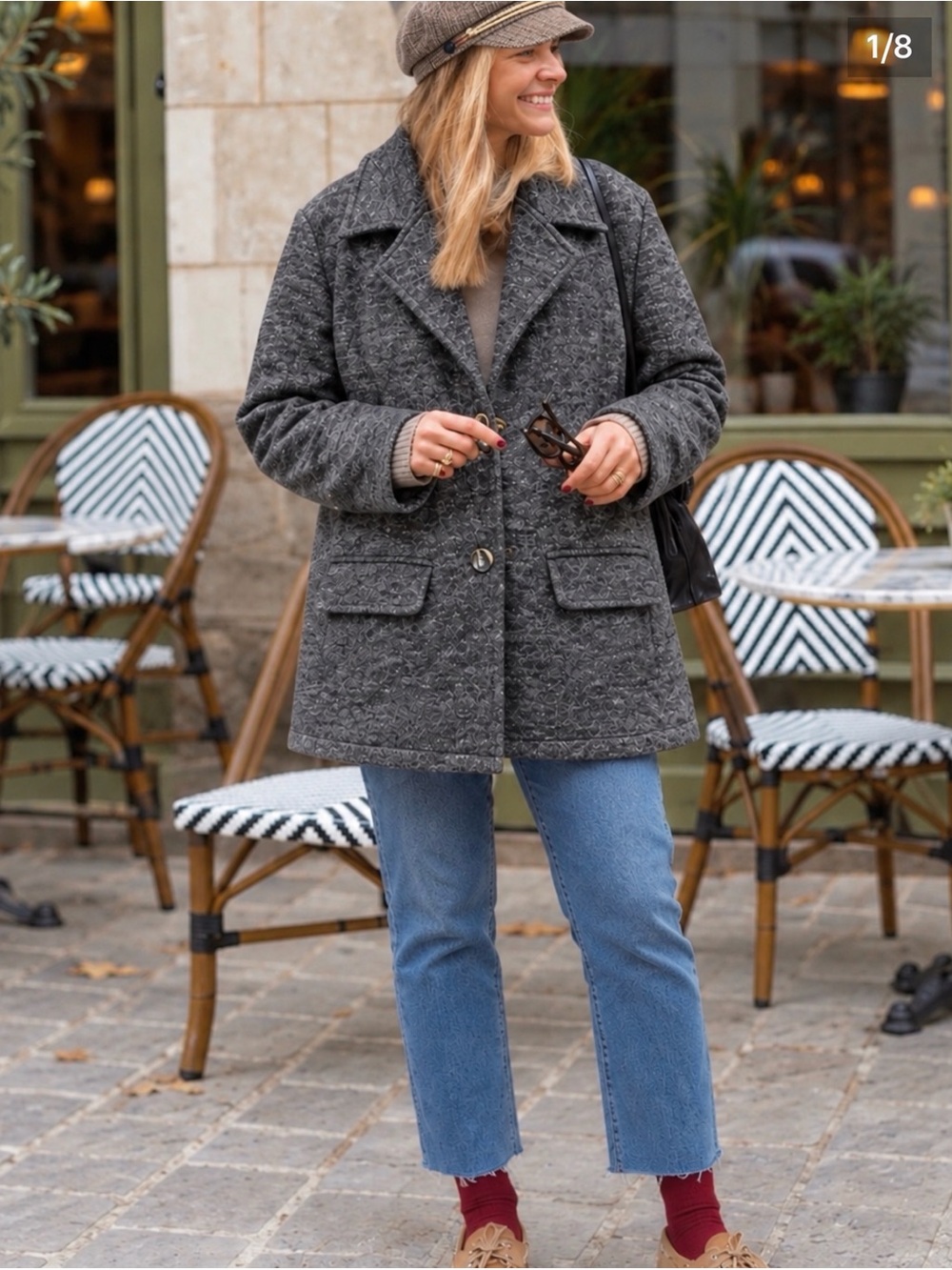 Steve Madden Charcoal Grey Pea Coat | Size Large